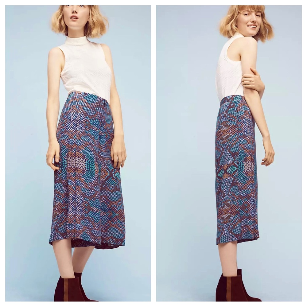 The Essential Culotte by Anthropologie snakeskin print size 10